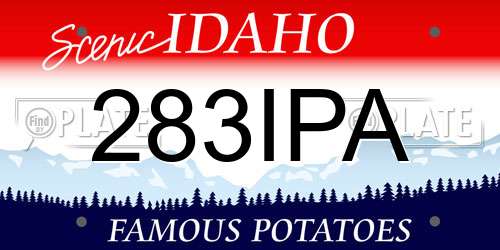 283IPA Idaho License Plate