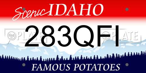 283QFI Idaho License Plate