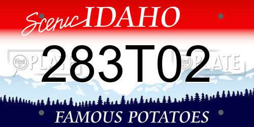 283T02 Idaho License Plate