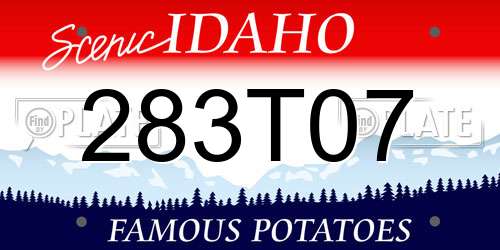 283T07 Idaho License Plate