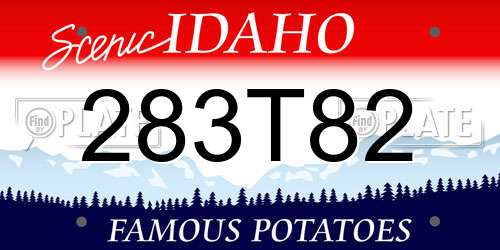 283T82 Idaho License Plate