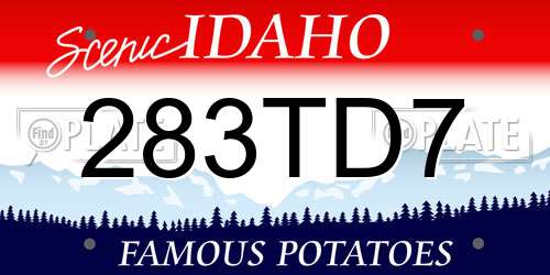 283TD7 Idaho License Plate