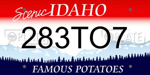283TO7 Idaho License Plate