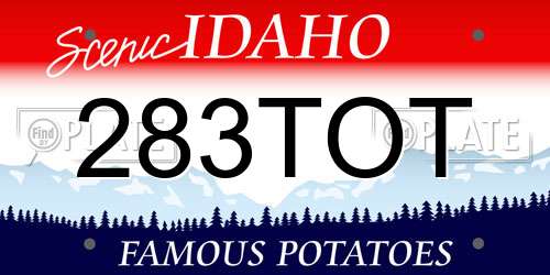 283TOT Idaho License Plate