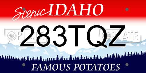 283TQZ Idaho License Plate