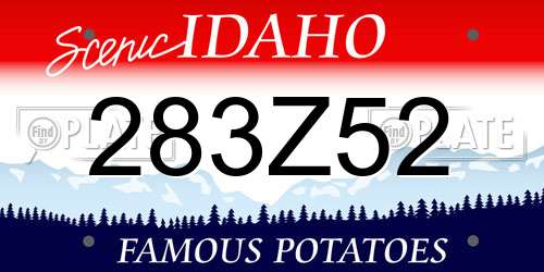 283Z52 Idaho License Plate