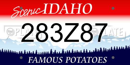 283Z87 Idaho License Plate