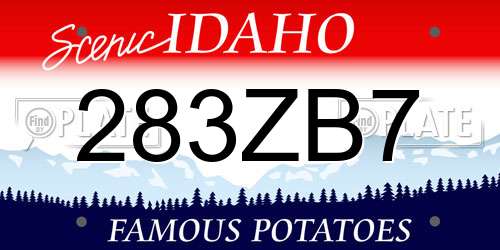 283ZB7 Idaho License Plate