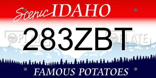 283ZBT Idaho License Plate