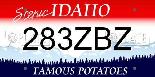 283ZBZ Idaho License Plate
