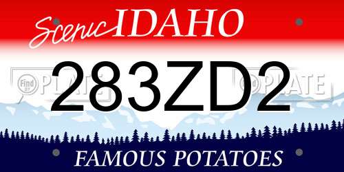283ZD2 Idaho License Plate