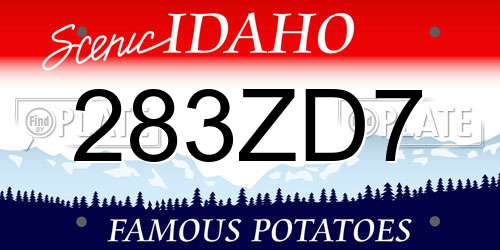 283ZD7 Idaho License Plate