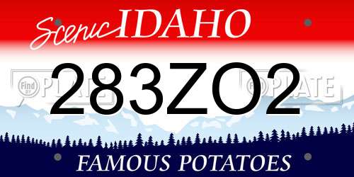 283ZO2 Idaho License Plate