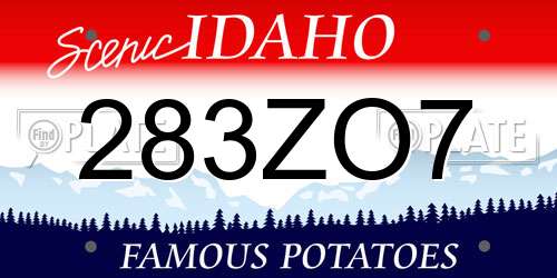 283ZO7 Idaho License Plate