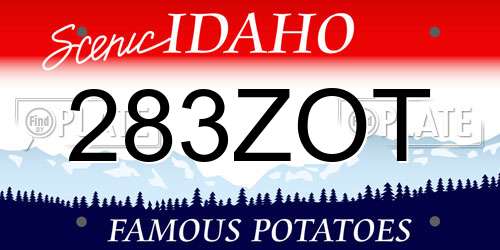 283ZOT Idaho License Plate