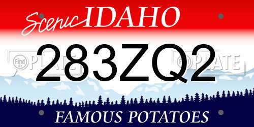 283ZQ2 Idaho License Plate