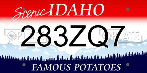 283ZQ7 Idaho License Plate