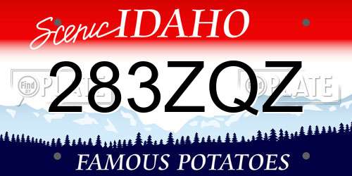 283ZQZ Idaho License Plate