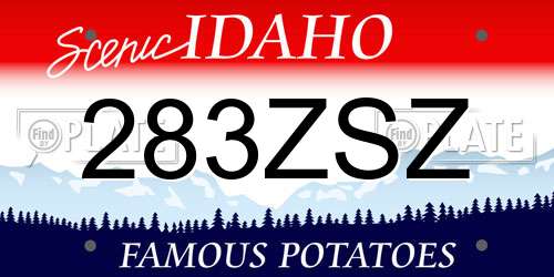 283ZSZ Idaho License Plate