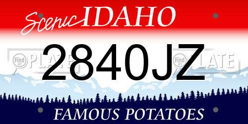 2840JZ Idaho License Plate