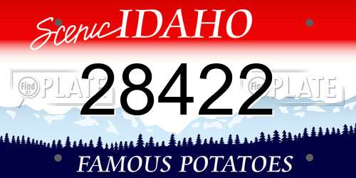 28422 Idaho License Plate