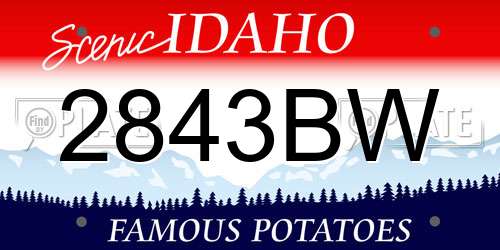 2843BW Idaho License Plate