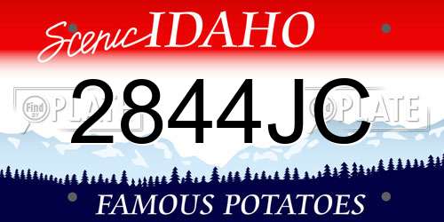 2844JC Idaho License Plate