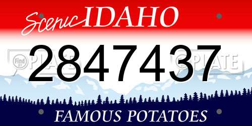 2847437 Idaho License Plate