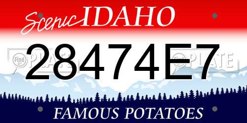 28474E7 Idaho License Plate