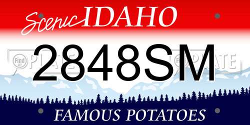 2848SM Idaho License Plate