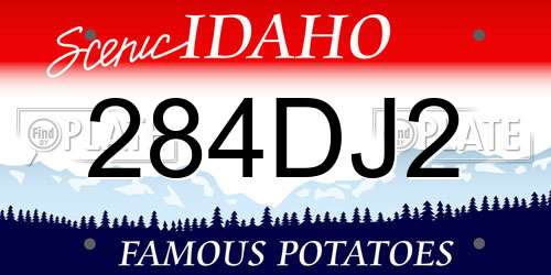 284DJ2 Idaho License Plate