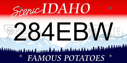 284EBW Idaho License Plate