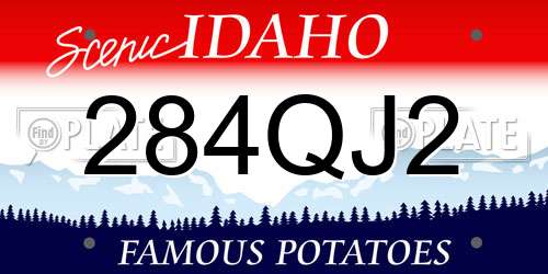 284QJ2 Idaho License Plate