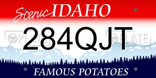 284QJT Idaho License Plate