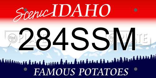284SSM Idaho License Plate