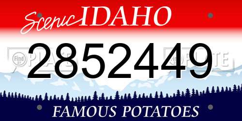 2852449 Idaho License Plate