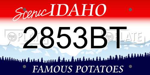 2853BT Idaho License Plate