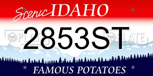 2853ST Idaho License Plate