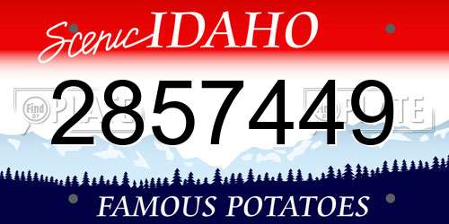 2857449 Idaho License Plate