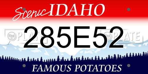 285E52 Idaho License Plate