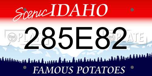 285E82 Idaho License Plate