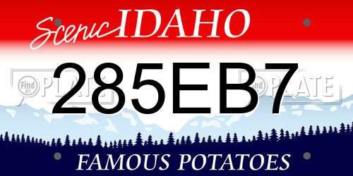 285EB7 Idaho License Plate