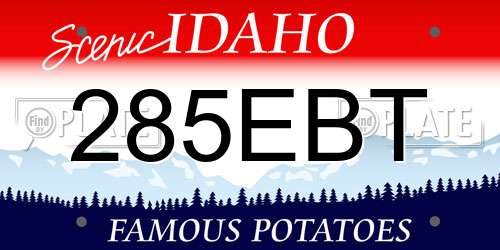 285EBT Idaho License Plate