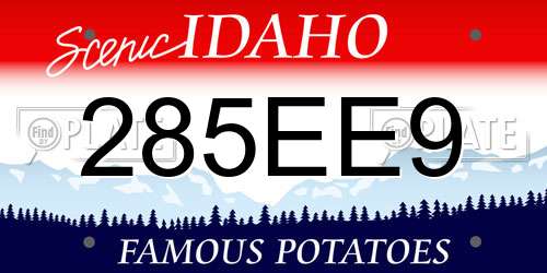 285EE9 Idaho License Plate