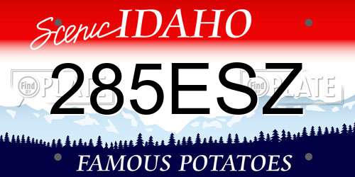 285ESZ Idaho License Plate