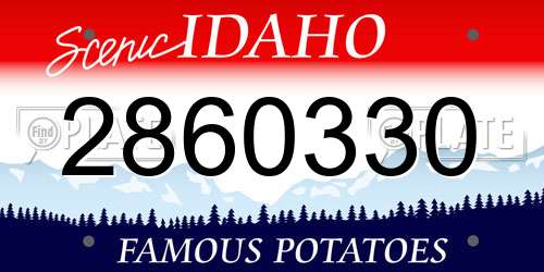 2860330 Idaho License Plate