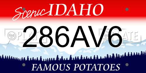 286AV6 Idaho License Plate