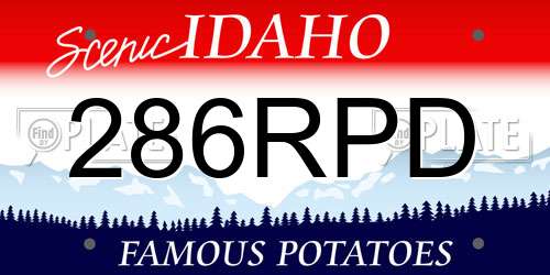 286RPD Idaho License Plate