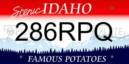 286RPQ Idaho License Plate
