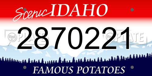 2870221 Idaho License Plate